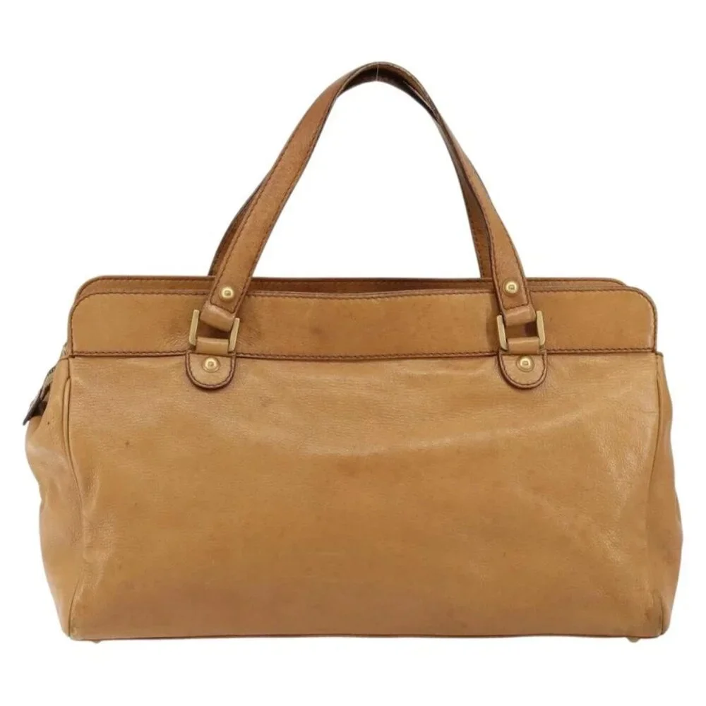 GUCCI Interlocking Hand Bag Leather Brown Gold - Picture 2 of 16